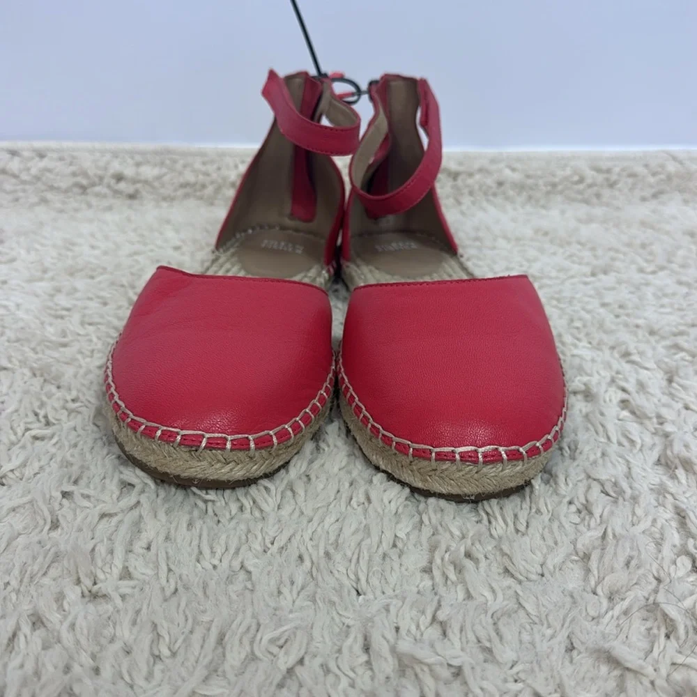 Eileen Fisher Lala Espadrilles  Size 8 Watermelon Red‎ Pink Leather